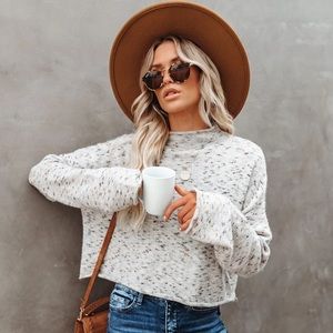 Vici Roll With it Crop Knit Sweater